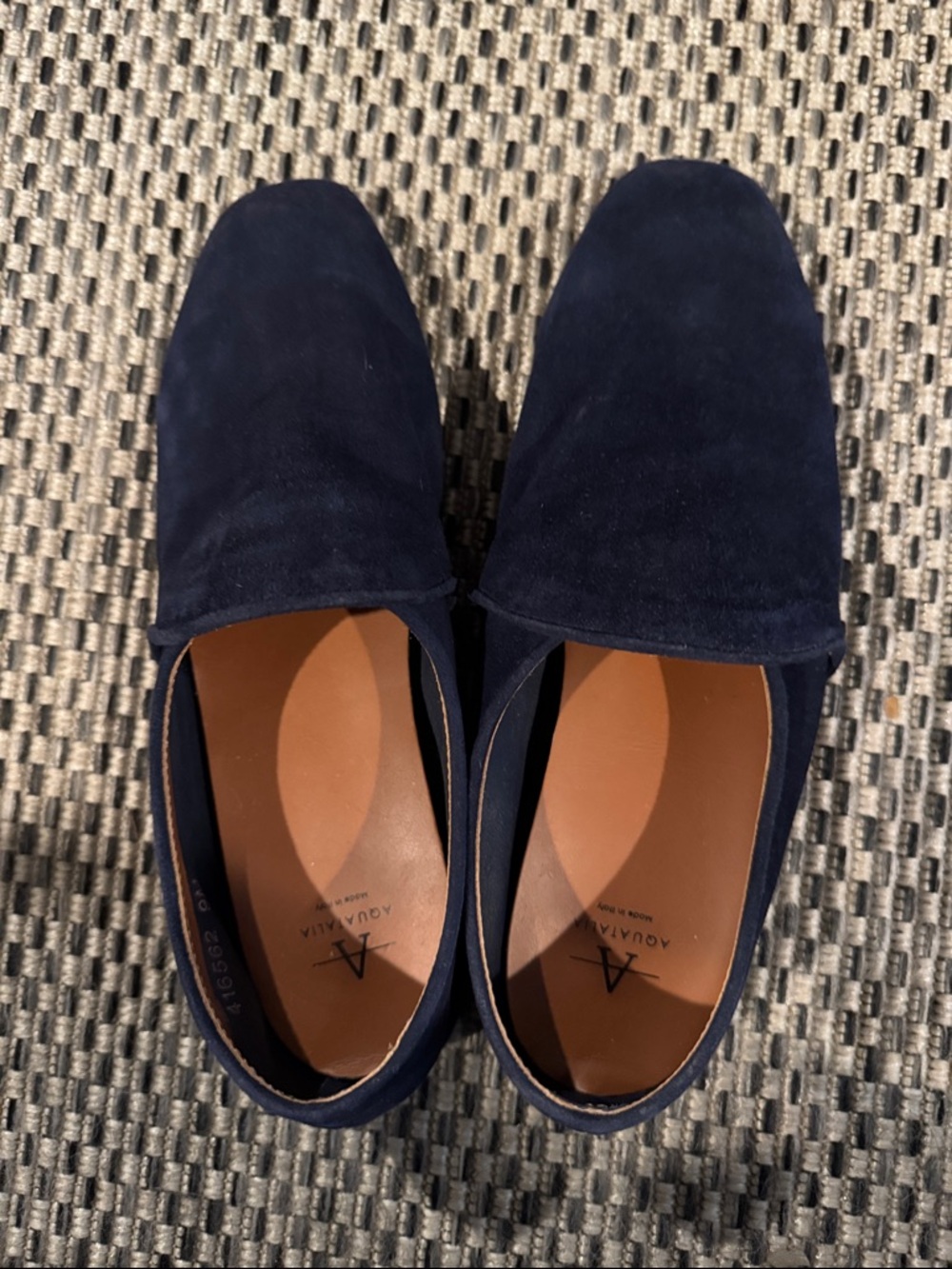 Aqualtalia Revy blue suede slip on flats size 9